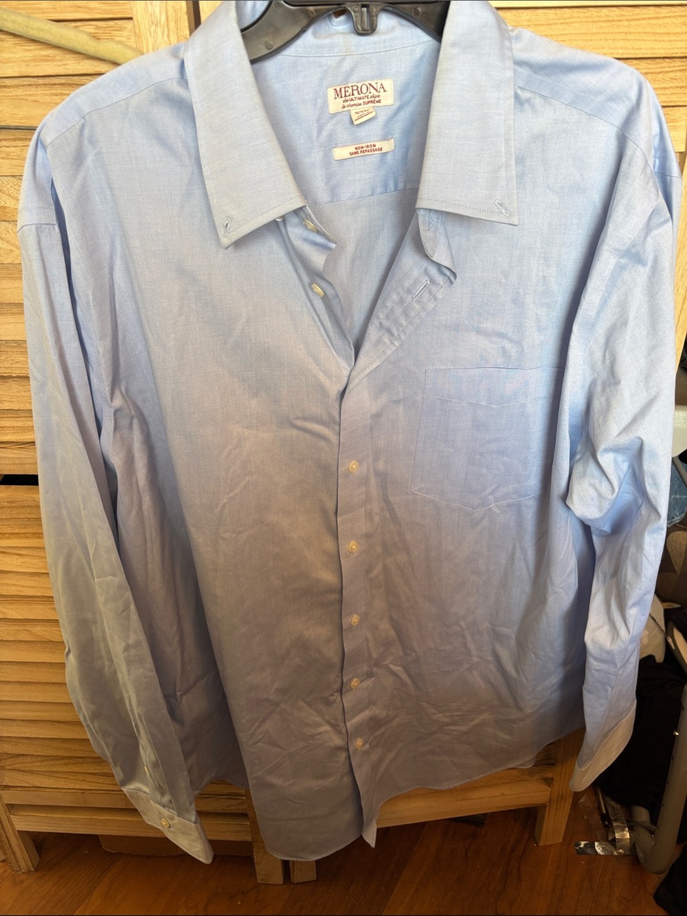 Merona Light Blue Men's Button-Down Dress Shirt XXL